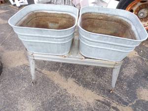 Pair of Wash Bins with Stand used for planters