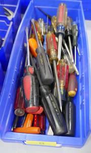 Bin of screwdrivers