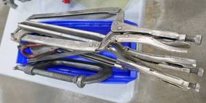 Big C clamp and huge Vise Grips