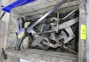 Bin of workholding clamps