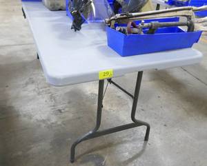TWO 6 ft compact folding tables