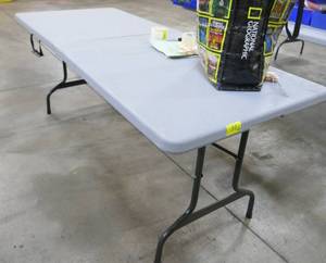 TWO 6 ft compact folding tables