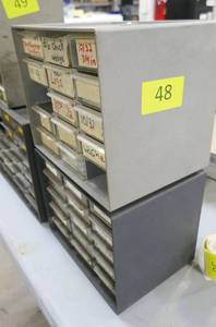 2 storage parts bins with supplies