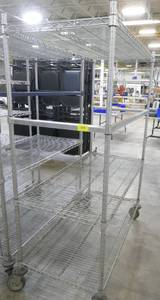 wire shelf on wheels - 48 long 67 tall 24 wide