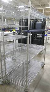 wire shelf on wheels - 48 long 67 tall 24 wide