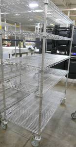 wire shelf on wheels - 48 long 67 tall 24 wide