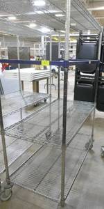 wire shelf on wheels - 48 long 67 tall 24 wide