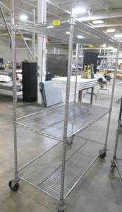 wire shelf on wheels - 48 long 67 tall 24 wide