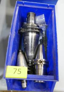 Bin of tool holders, SEIKI Mega E chuck