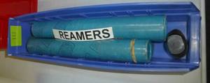 Bin of large reamers 1-12 in and 1-14 in