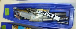 Bin of various sized End Mills