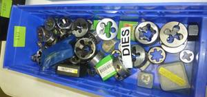 Bin of various sized Dies