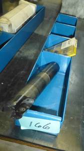 Bin of inserts and ball nose index mill