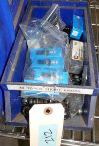 Bin of CAT40 taper long and short knobs