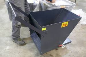 Brand new, small chip hopper dump cart