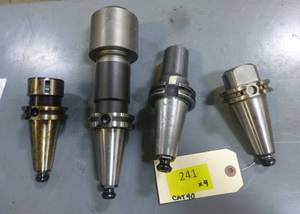 FOUR CAT40 tool holders, collets