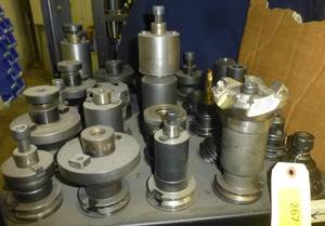 Twenty-Five CAT40 tool holders, chuck collets, tooling