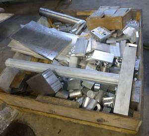 Pallet size box full of aluminum materials