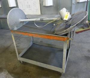 warehouse cart and floor fan