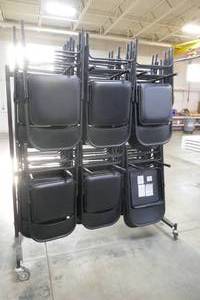 Two Sided Hanging rack of 24 folding chairs