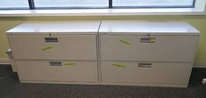 Two lateral file cabinets