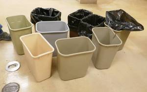 9 waste baskets
