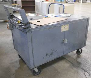 rolling work tablecabinet with electrical