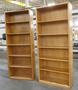 Two wood bookcases 38x84x12