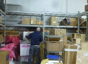 2 sections of pallet racking, 32 in wide x 10 ft tall, 3 Shelves per section WITH wire decking