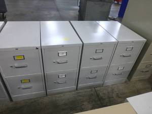 Four 2-drawer file cabinets