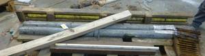 Metal stock - 2x6x72 steel, 2 inch solid round x 7 ft, two hollow Rounds, 86 in