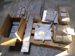 pallet of block aluminum pieces