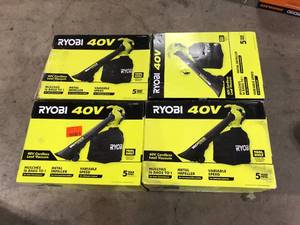 lot 22 image: Lot of RYOBI 40V Vac Attack Cordless Battery Leaf VacuumMulcher (Tool Only)   Customer Returns See Pictures