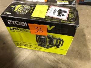 lot 36 image: RYOBI 40V 1800-Watt Portable Battery Power Station Inverter Generator and 4-Port Charger with (2) 6.0 Ah Batteries   Customer Returns See Pictures