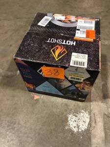 lot 38 image: HotShot Traveler Portable Low Smoke 15 in. Round Wood-Burning Fire Pit in Stainless Steel with Carry Bag    Customer Returns See Pictures