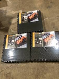 lot 39 image: Lot of 24 in. W x 24 in. L x 34 in. T Extra Thick Interlocking Puzzle Exercise Mat for Home and Gym Equipment (72 sq. ft.)  Customer Returns See Pictures