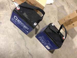 lot 47 image: MIGHTY MAX BATTERY 12V 35AH GEL Battery for Invacare Pronto M41 Wheelchair - 2 Pack  Customer Returns See Pictures
