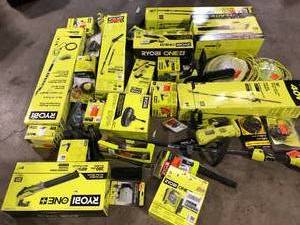 lot 3 image: Pallet of Assorted Ryobi Lawn Care Items Various Models and Conditions  Customer Returns See Pictures