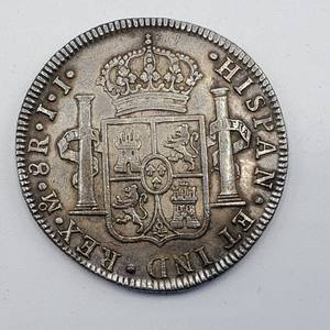 lot 49 image: 1817 Ferdinand VII Silver Colonial Coin Spanish Mexican Colony 8 Reales -- Higher Grade