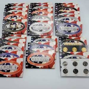 lot 71 image: 6 Sets State Quarters 1999 to 2004 (P, D &amp S, plus Gold &amp Platinum Enhanced) 150 Quarters in all