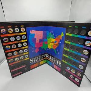 lot 79 image: 3 Colorized State Quarter Folders with 30 Colorized Quarters in each -- 90 Quarters total