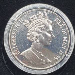 lot 101 image: 1988 Isle of Man Proof 1 Crown - Exotic Cat Series - 1 troy oz .999 Silver