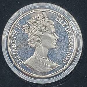 lot 102 image: 1989 Isle of Man Proof 1 Crown - Exotic Cat Series - 1 troy oz .999 Silver