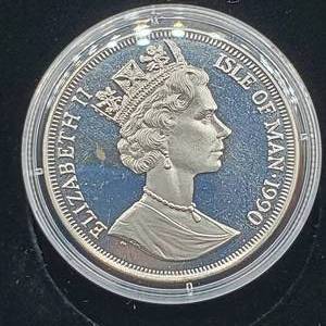lot 103 image: 1990 Isle of Man Proof 1 Crown - Exotic Cat Series - 1 troy oz .999 Silver