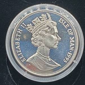 lot 106 image: 1993 Isle of Man Proof 1 Crown - Exotic Cat Series - 1 troy oz .999 Silver