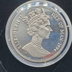 lot 107 image: 1994 Isle of Man Proof 1 Crown - Exotic Cat Series - 1 troy oz .999 Silver