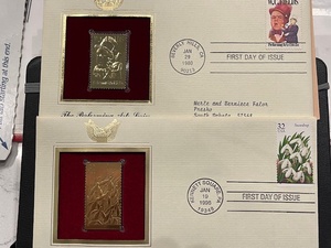 lot 28 image: Commemorative Gold Foil Stamps