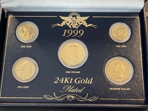 lot 48 image: 1999 24K Gold Plated U.S. Mint Set