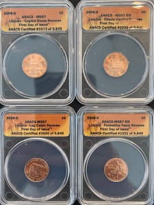 lot 58 image: 2009-D Lincoln Cents ANACS MS67 Set