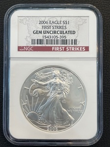 lot 61 image: 2006 American Eagle NGC First Strike Gem Uncirculated